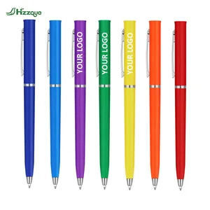 Wholesale Cheap Pen with Custom Logo Printed Yellow Plastic Ballpoint Pen for Hotel Personalized Business Use