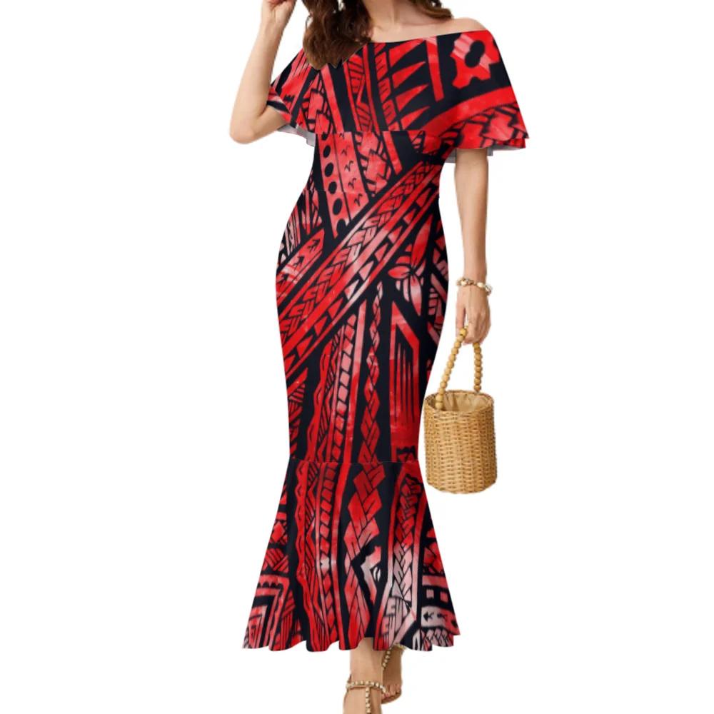 Moq 1 Dropshipping Polynesia Tribal Design Dress Custom Pacific Island ...