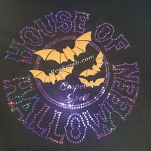 Custom Iron on Spangle Bat 3D Puff Vinyl Transfers for Halloween Holiday