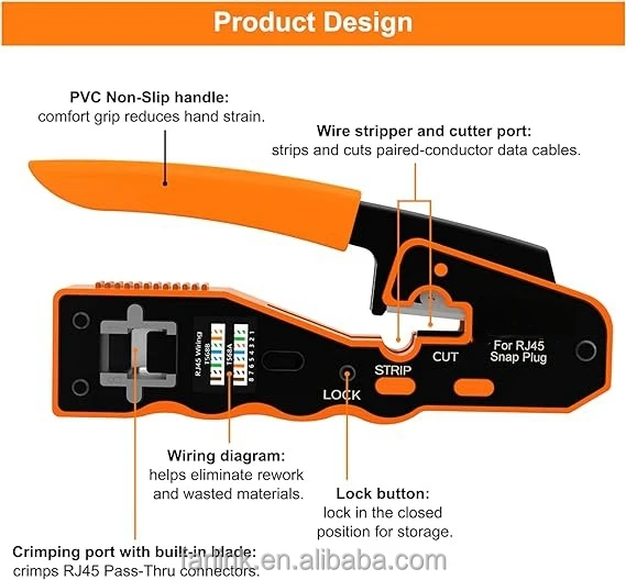 Network Tools Pass Through Cat5 Cat5e Cat6 Cable Ez Crimping