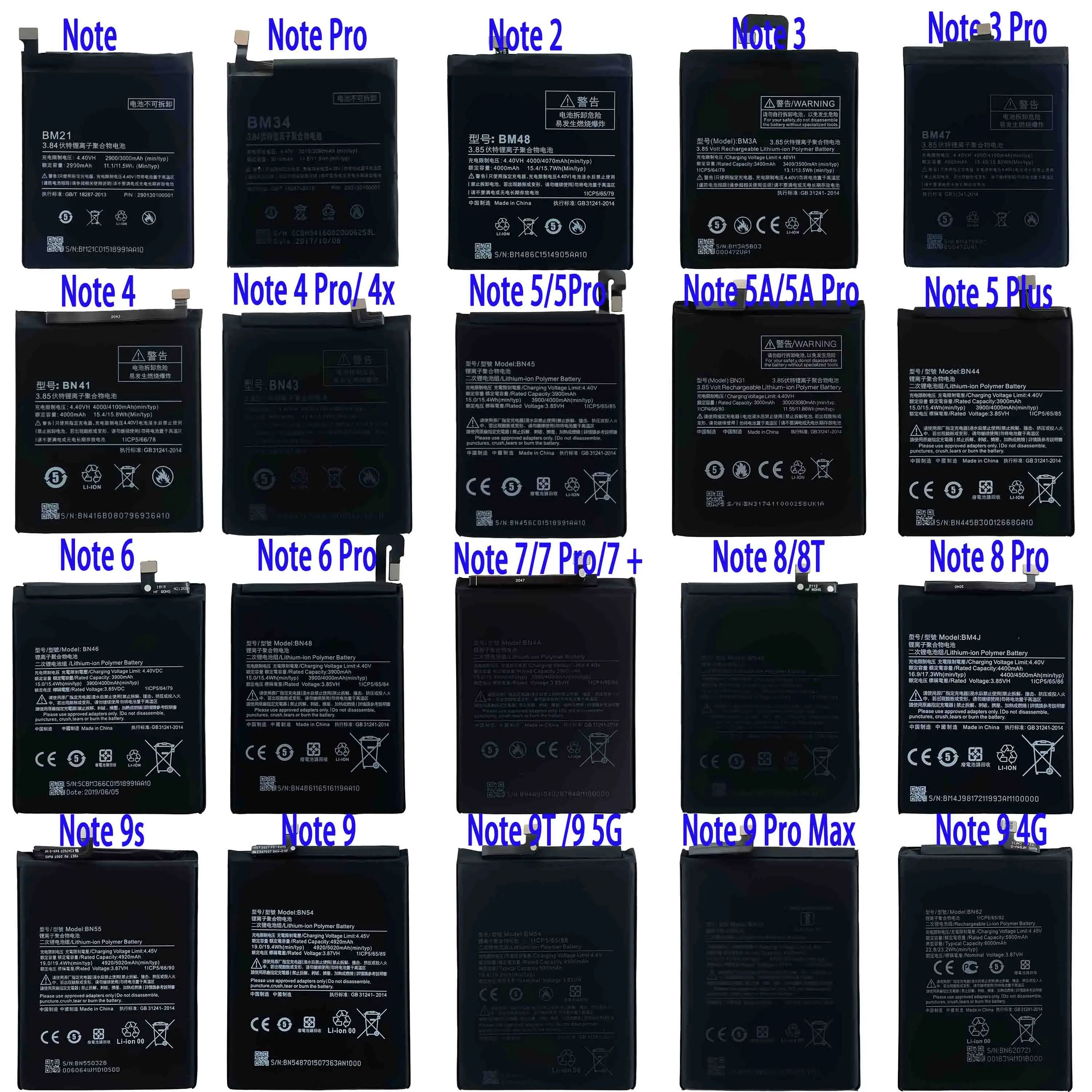 Прямая продажа с фабрики батарея для xiaomi mi 3 4 5 6 4i 4C 5s 5s Plus mi 4s 5 Pro мА/ч. аккумулятор замена для xiaomi redmi все модели