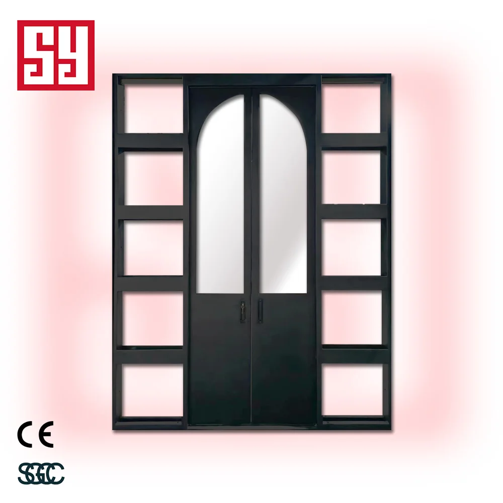 Modern Custom Designed Iron Door Steel Silding Screen Finished for Interior Use Living Room Bedroom Apartment Villa Dining Hall