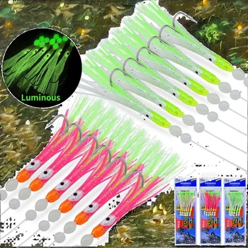Luminous Soft Octopus Lure Rig 14.5g 180cm Line 6pcs Trolling Tackle with Fishing Hooks Artificial Hard Bait Minnow Lure – Soft Lure – view 3
