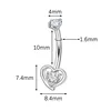Clear Heart navel rings