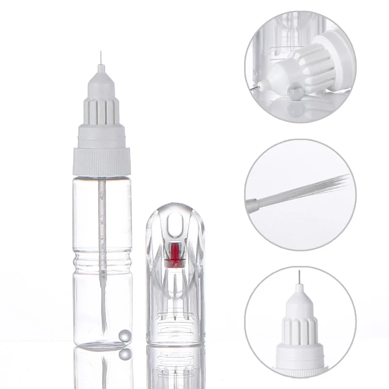 20ml Clear PET Plastic Bottle Factory Empty Thick Wall PET Bottle With Brush Screw Cap Car Touch Paint Pen Custom Logo