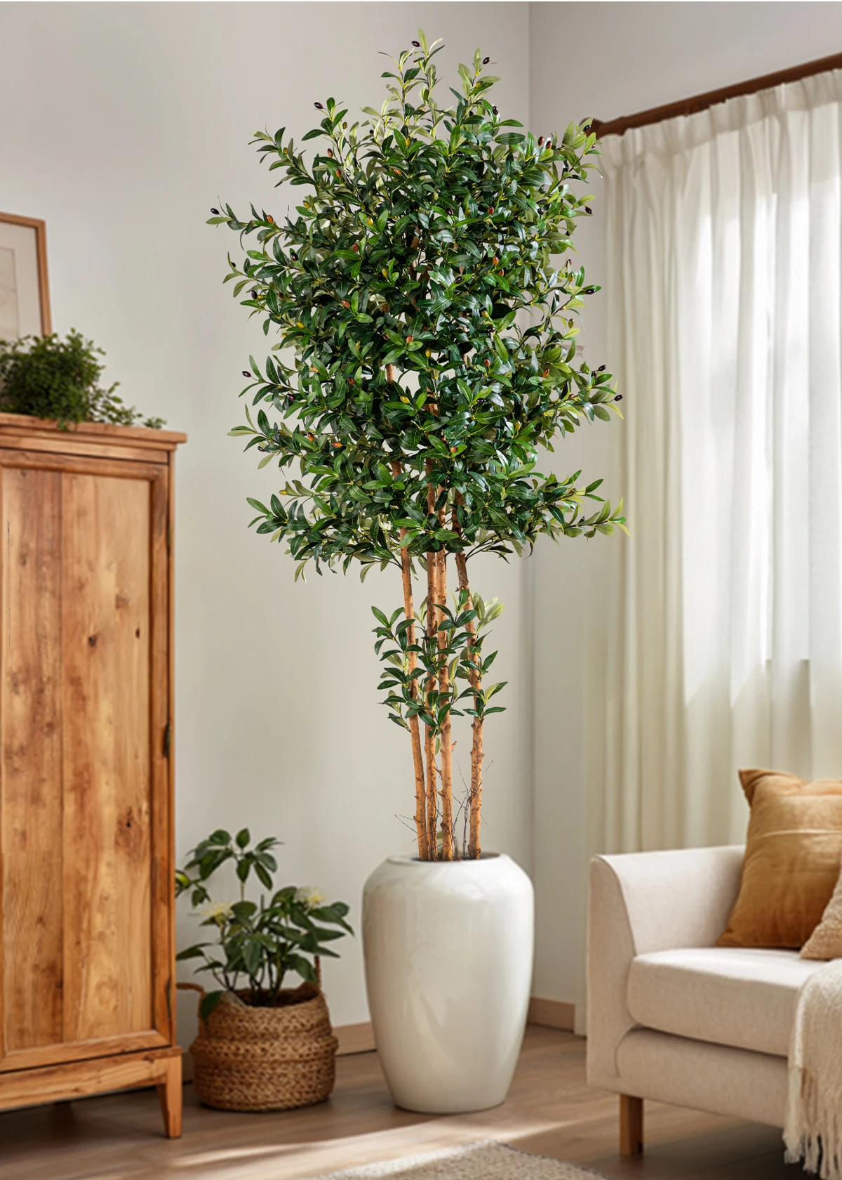 product nearly natural real touch artificial olive potted tree branch real trunk olive trees plants for hotel restaurant decoration-4