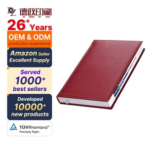 Customized Logo 2026 A5 Leather Agenda Planner Organizer Sewing Binding PU Cover Daily Diary Notebook