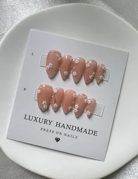 wholesale hand painted gel acrylic tips beautiful luxury custom high quality handmade Press On Nails