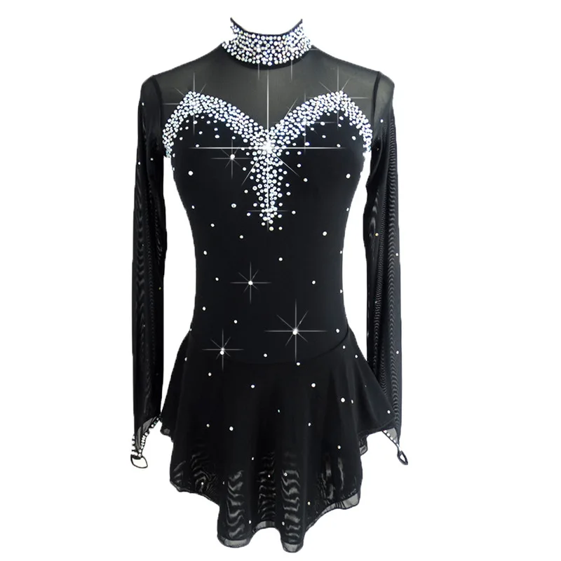 Eiskunstlauf-Kleid Performance Wear – Lyrisches Design, Mesh-Einsätze, Für Kinder & Erwachsene