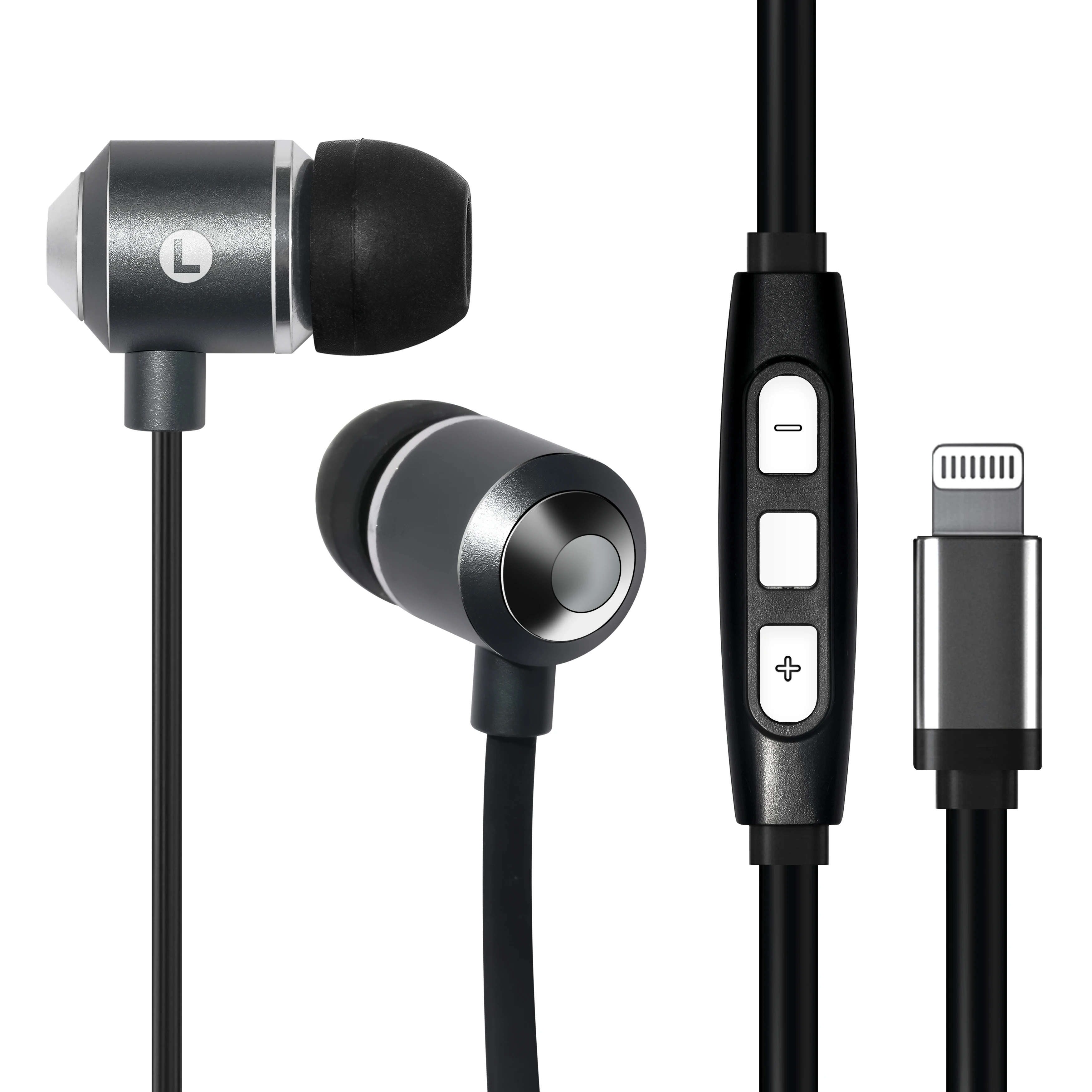 press play unit 1 earphone with mic in air wired lightn ing it earphone headphones bit 24 for iphone 5 6 7 in ear