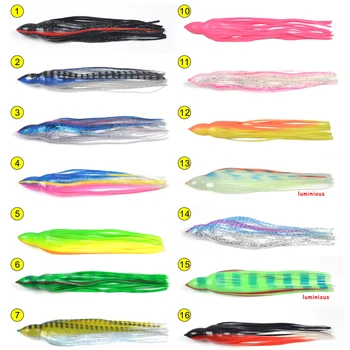 Cheery UV Enhanced Soft Plastic Replacement Big Game Trolling Squid Fishing Lure Rubber Skirts – Soft Lure – view 5