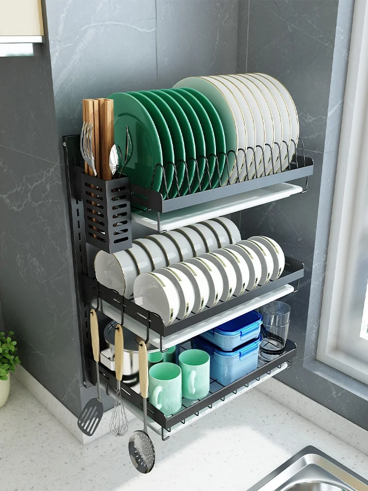 Wall Mount Hanging Bamboo 2 Tier Dish Drying Rack - Buy Dish Drying Rack,2  Tier Dish Drying Rack,Bamboo Dish Drying Rack Product on Alibaba.com