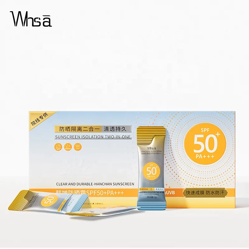 Natural Private Label WHSA Face Skin Care Whitening Sunblock Sunscreen Isolation Two in One