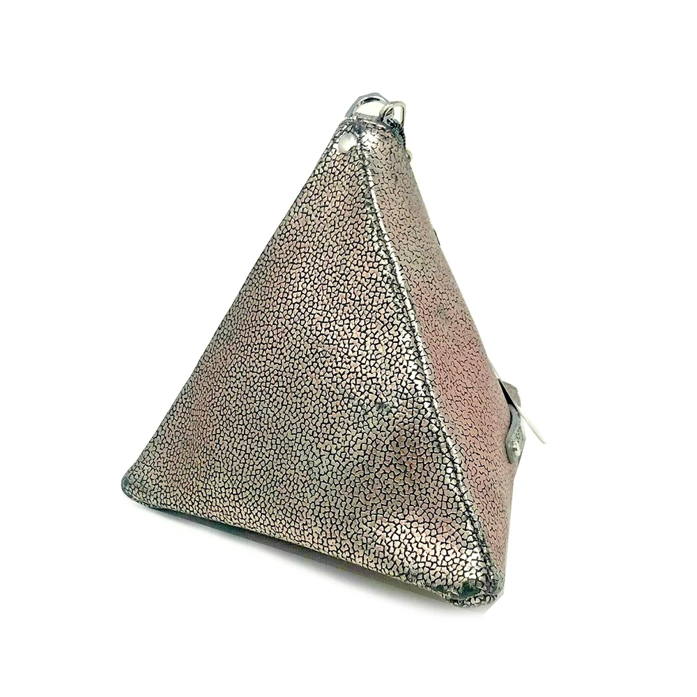 Triangle Design Cosmetic Bag with Zipper in silver