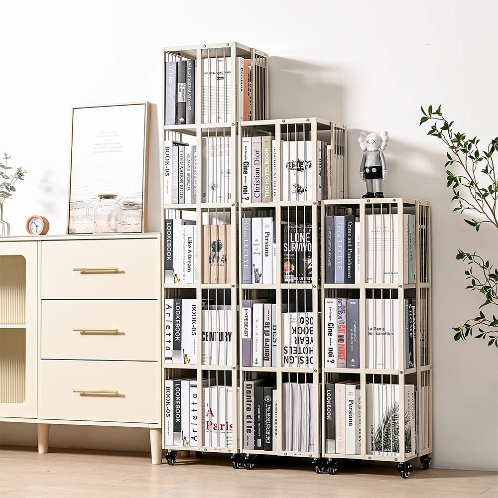 Excellent Quality Modern Design Style Rotating Bookshelf 360-Degree Metal Bookcase