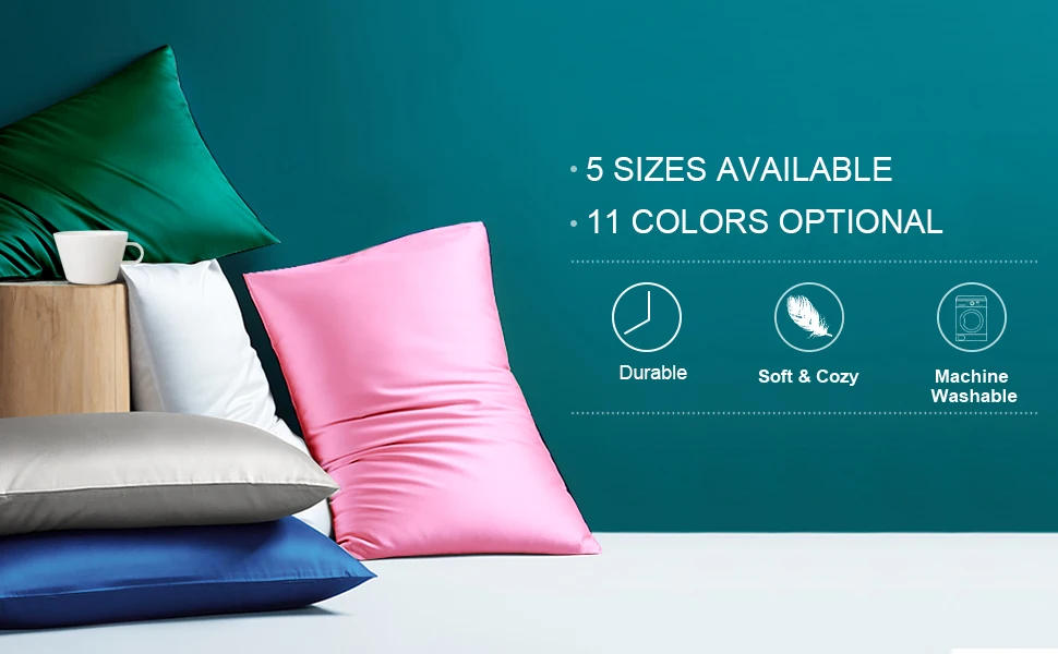 Custom Satin Pillow Case Silk Satin Pillow Case Cover With Zipper