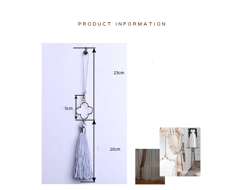 Home Decoration Simple Design Hanging Gold Tassel Curtain Tie Backs