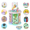 Multifunctional Blocks Education Wooden Bead Maze Cube Baby