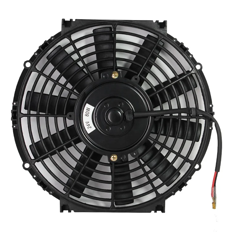 Ventilateur De Radiateur Universel 25cm 12V 80W - Pour Voiture, Moto, Bateau, Débit 953 M³/h, Pales Courbées Silencieuses