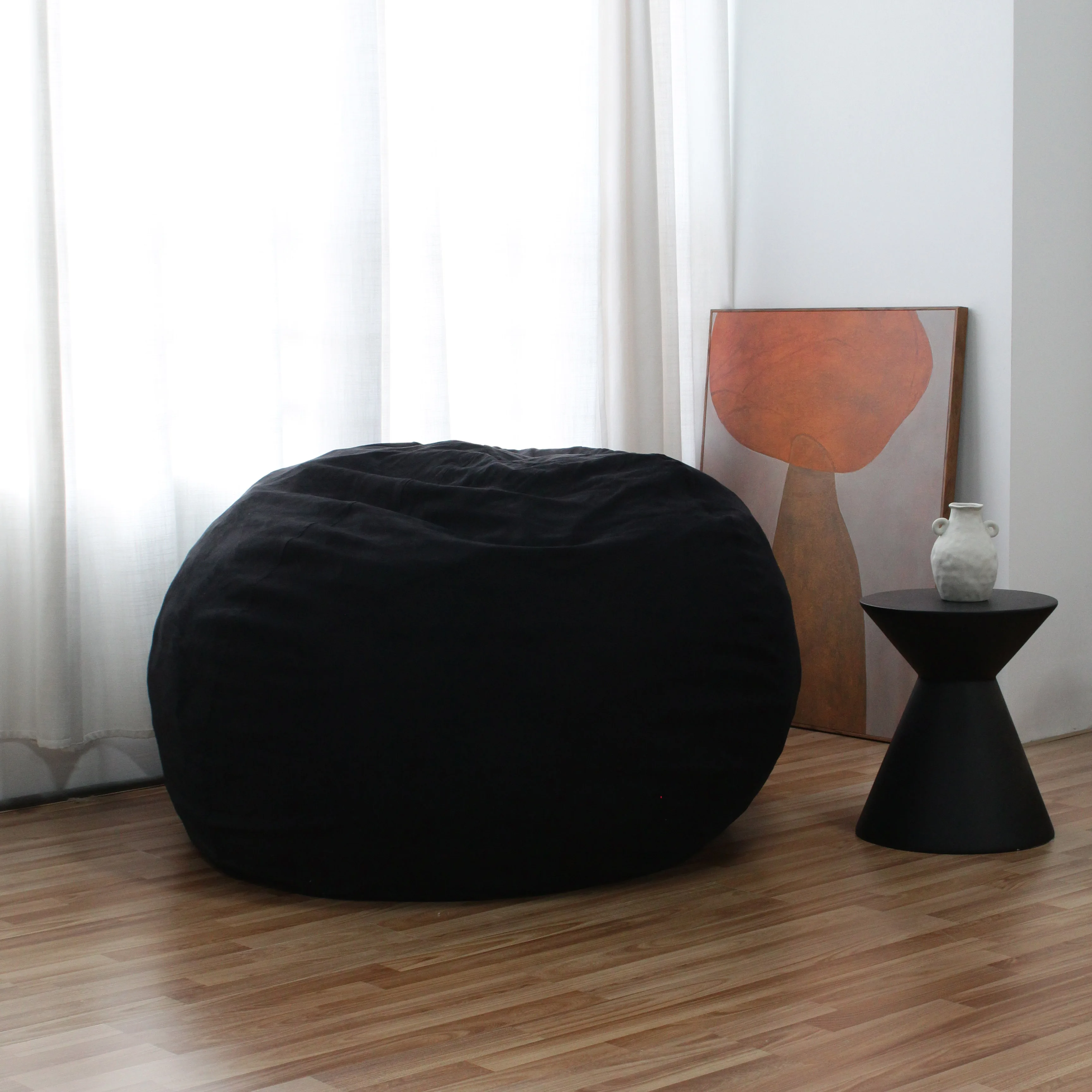 Luxury Faux Fur Shredded Foam Bean Bag Shredded Foam Chair Large Lazy Sofa For Living Room