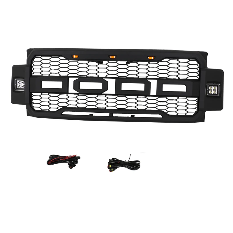Black Raptor Style Front Black Grille W/Letters Fits For FORD F250 350