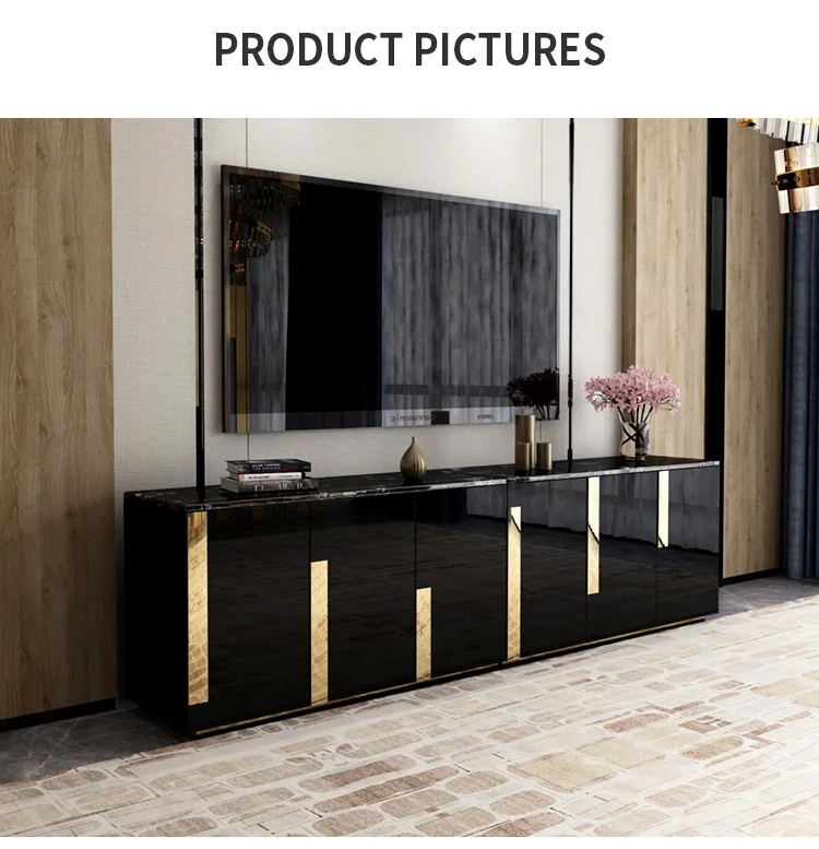 Luxury Modern Simple Design Tv Glass And Stainless Steel Hotel