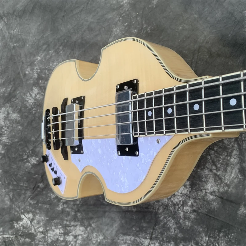 グラート高品質炎メープルバイオリン形状エレクトリックベースギター