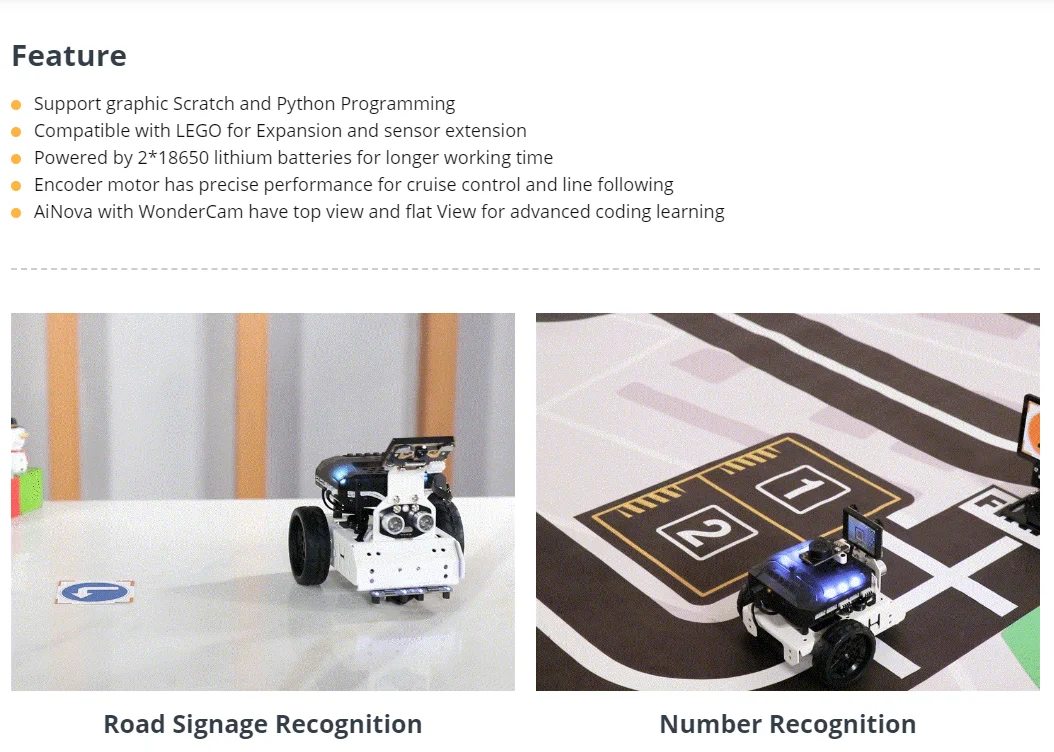 Hiwonder AiNova Intelligent Vision Robot Car Graphical Python/ Scratch