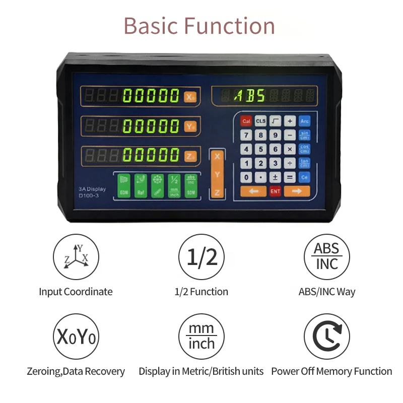 DRO 2 Axis 3 Axis Digital Readout System Kit for Lathe Milling Machine with High Precision Linear Glass Scale Digital Optical Ru