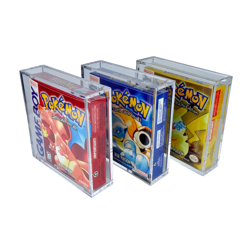 Custom Gameboy GBA GBC Game Box Acrylic Display Case With  Strong Magnet Lid for Acrylic Pokemon Booster Box