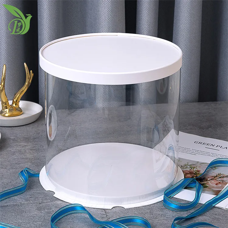 Plastic Transparent PET Dry Cake Box Round