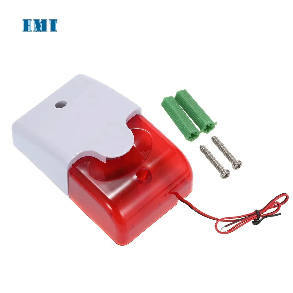 Sirena Allarme Stroboscopica 12V Cablata - Luce Rossa Lampeggiante E Suono 110DB Per Sicurezza Domestica