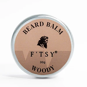OEM Private Label Moisturizer Softening Growth Argan Oil Vitamin C Beard Balm with Sandalwood Scent