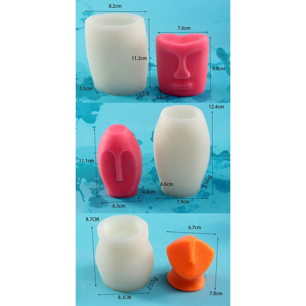 3D Love Heart Cylindre Bougie Moule Moules En Résine Pour Fabrication Bougies Silicone Texture