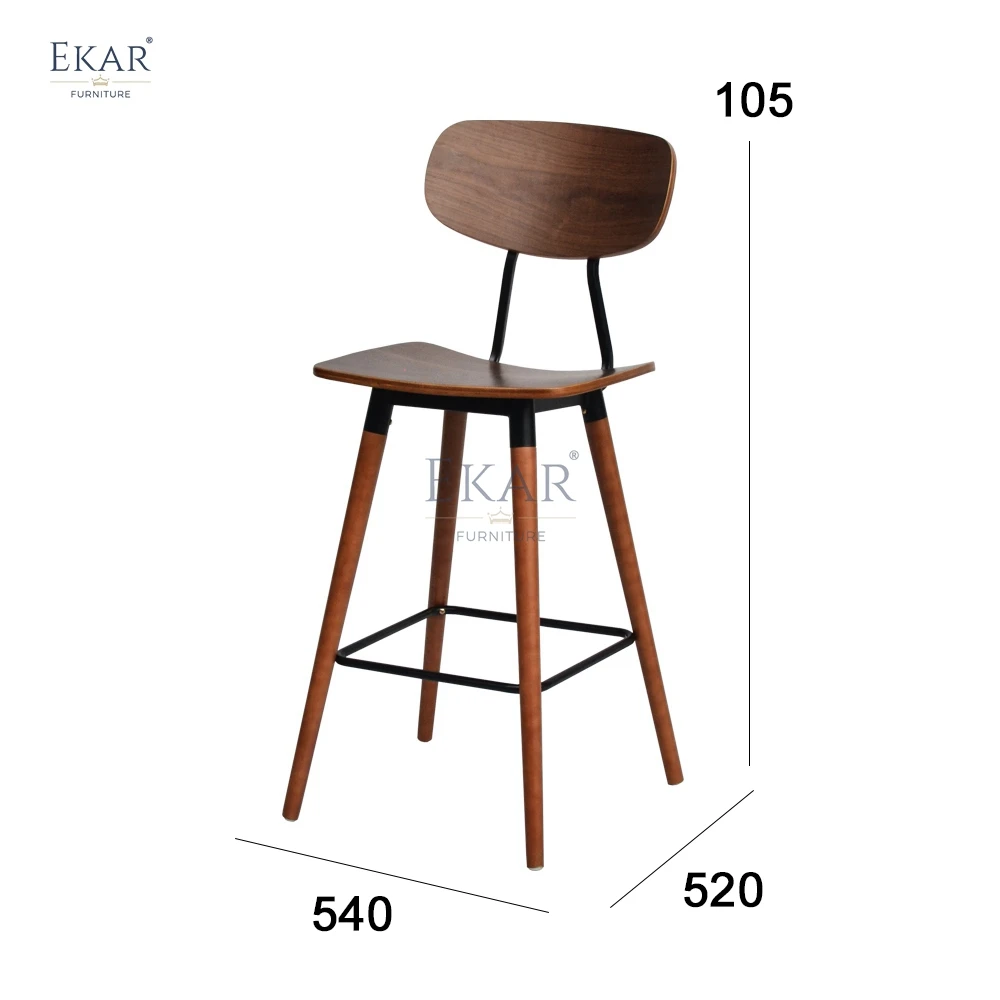 Modern wooden design bar stool factory