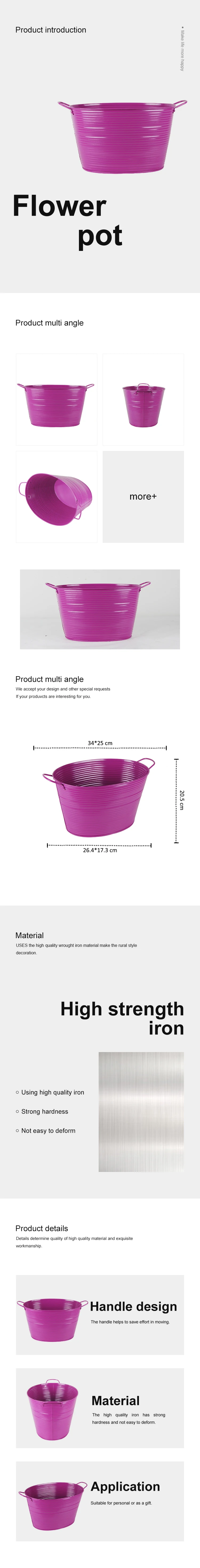 Modern flower pot Metal planting bucket Colorful metal bucket
