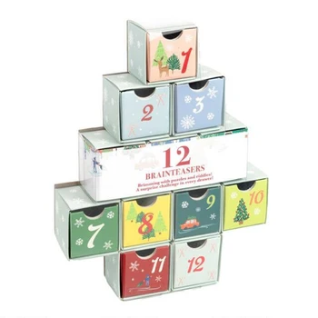 New Design Cardboard Advent Calendar Christmas Gift Small Paper Gift Box for Storage