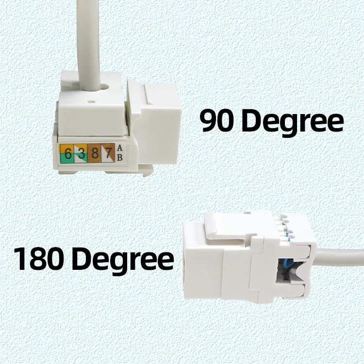 Cat6 8P8C RJ45 90 180 Degree UTP Keystone Jack Network Module rj45 CAT6 ...