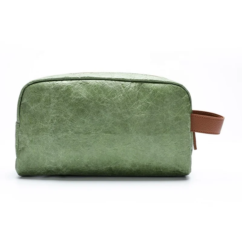product-750-750 Wholesale Custom ECO Friendly Tyvek With Leather Handle Wash Storage Bag Makeup Cosmetic Bags