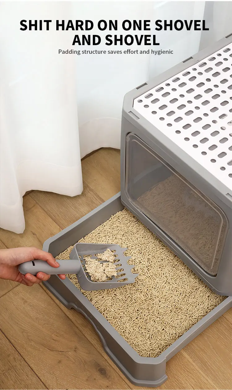 Wholesale Full Enclosed Splash Proof Cat Litter Box Pet Toilet With