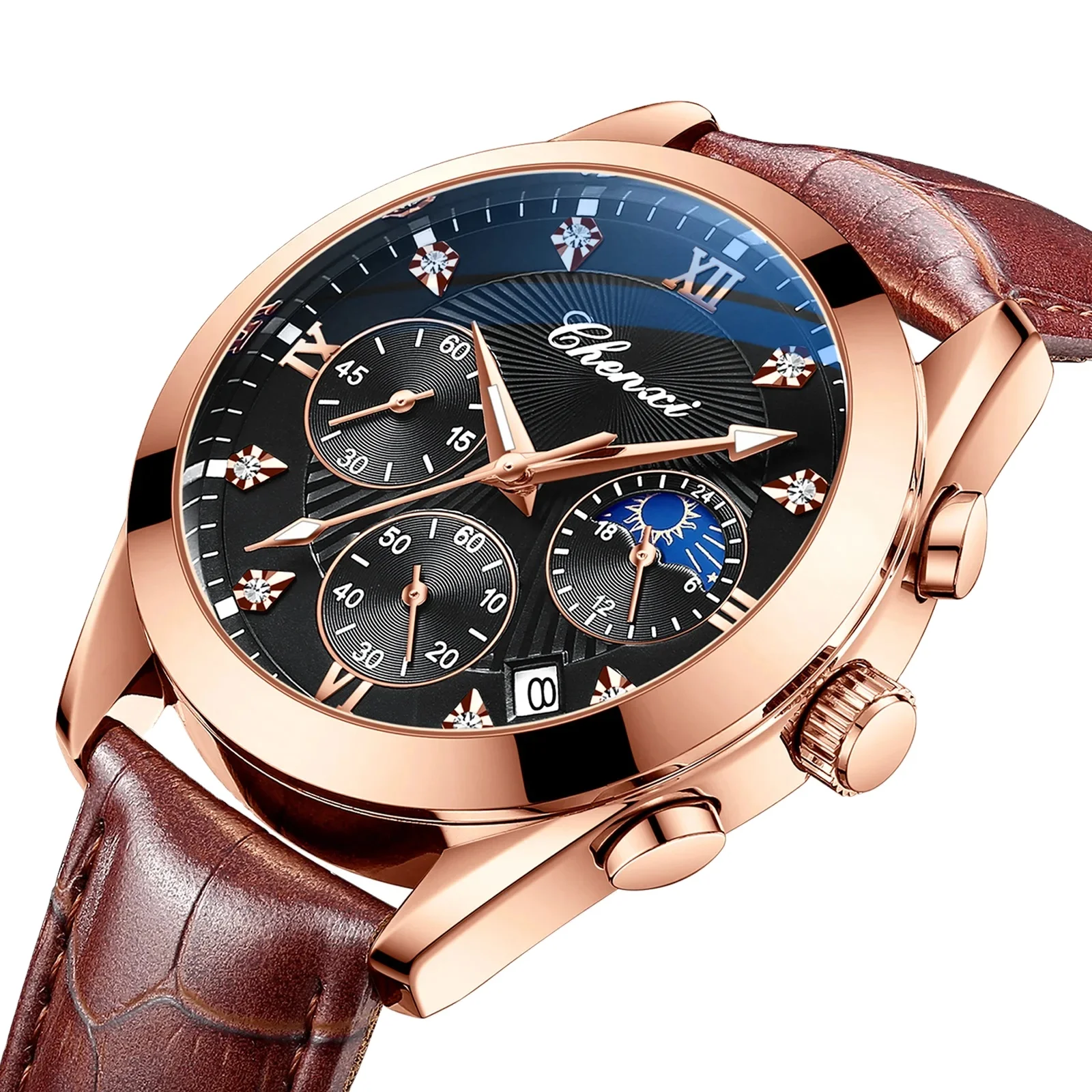 Luxury CHENXI Watch for Men 903 Sport Waterproof Quartz Wrist Watches  Fashion Leather Business Wristwatches Men Watch Reloj