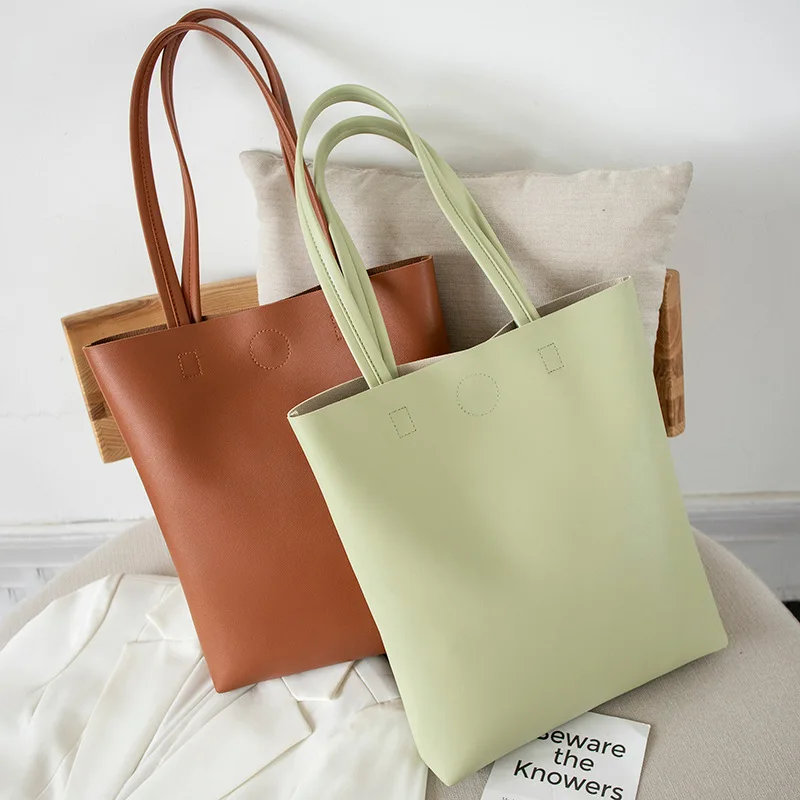 [Korean Style] Minimalistic Large Size Smooth Leather Box Bag Camel- Discountinued / 24X18X8 cm