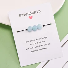 Best Friend Feng Shui Gemstone Bracelet Aquamarine Moonstone Bracelet Crystal Beaded  Friendship Bracelets For Women Healing