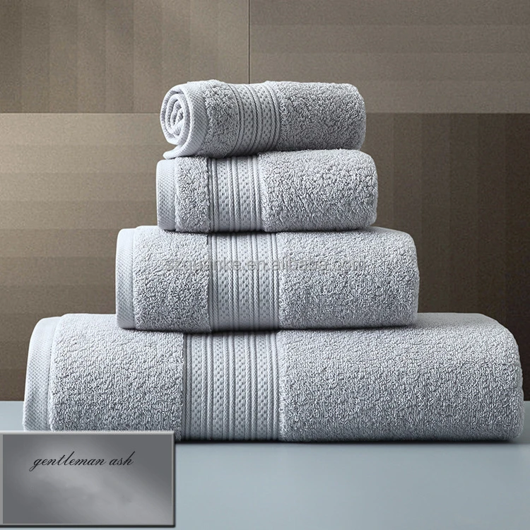 Wholesale bathrobe 100%Cotton Luxury Hotel Bath Towel Plain Cotton Bath Towel Sets For Five Star Hotel custom bath towel supplier