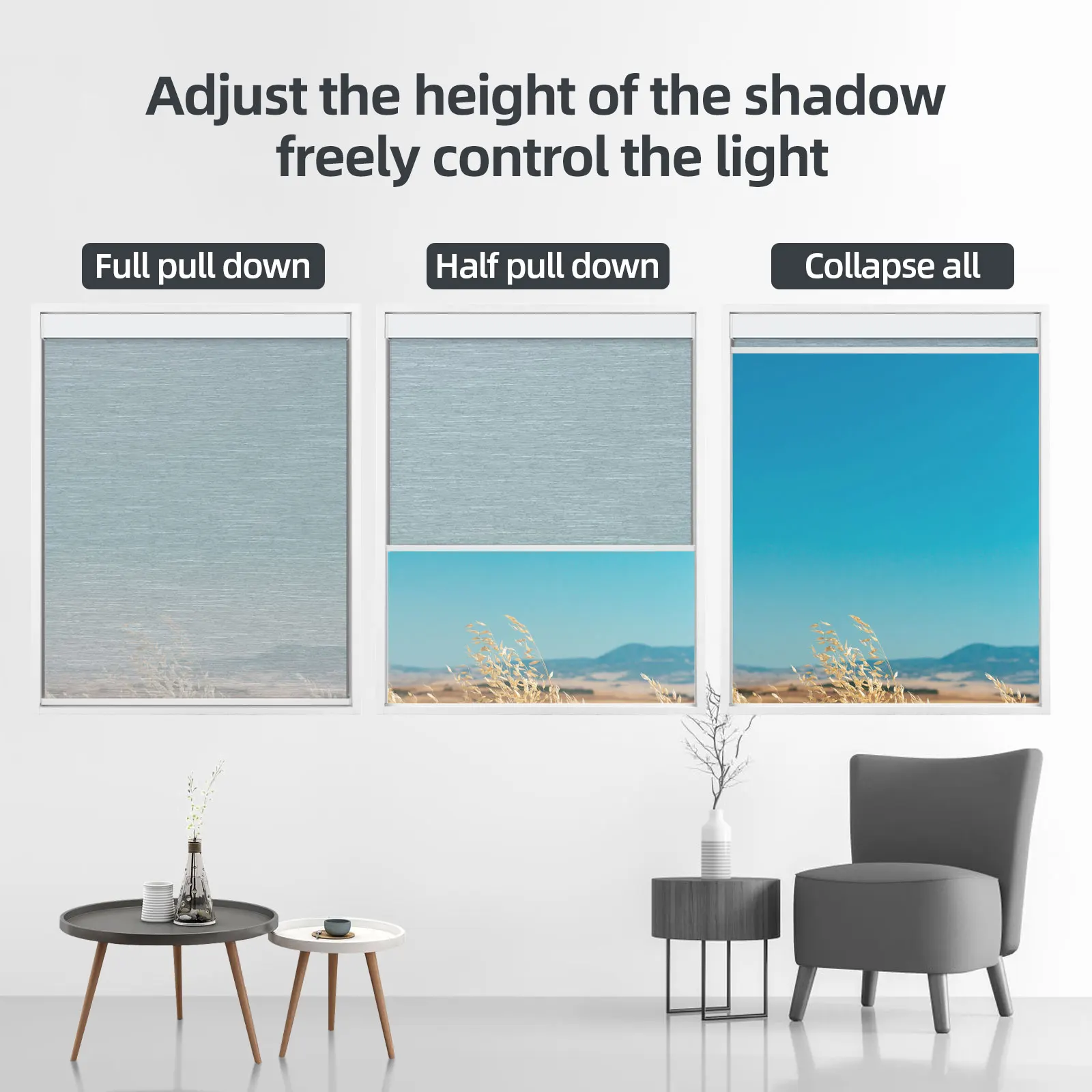 ZSTARR Home Decoration Window Covering ECO Friendly Fabric Motorized Window Shades Roller Blinds for Prayer Room Living Room