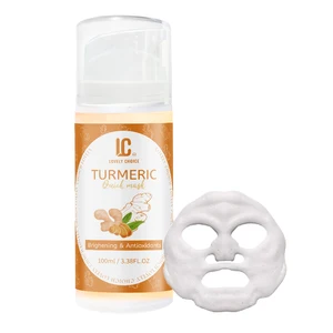 Korean Beauty ODM Quick Mask Turmeric Antioxidant Radiance Boosting Pore Cleaner Gentle Exfoliating Foam Face Bubble Mask
