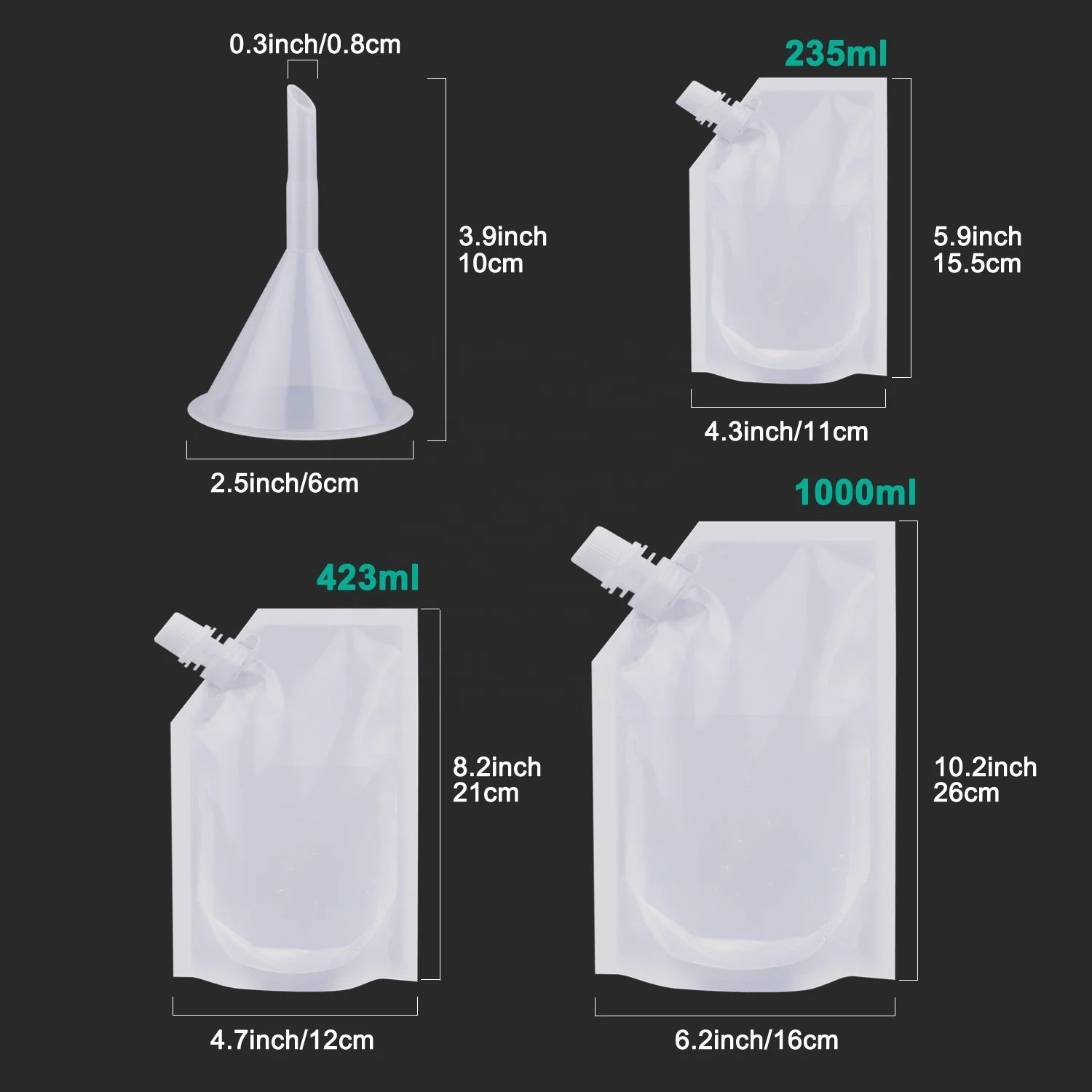 Competitive Price Clear Plastic Flask Bags Travel Beverage Alcohol Liquid Liquor Packaging Cruise Sneak Liquor Spout Pouch