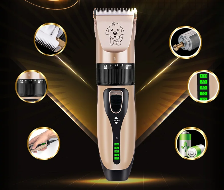 Low Noise Professional Pet Hair Clipper Usb Electric Rechargeable Cat