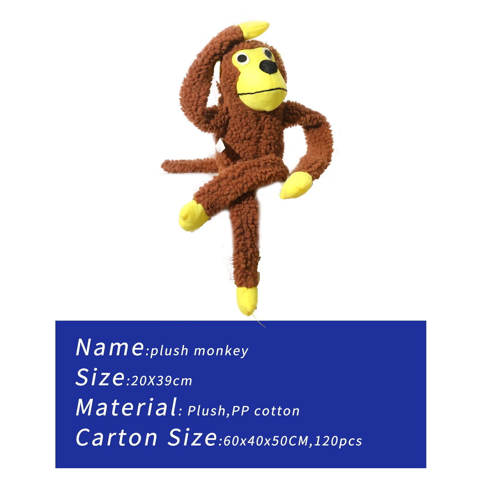 2025 Fun Sounding Plush Monkey Dog Toys Bite-Resistant Squeaking Interactive Puzzle Carton Packed Dog Toys