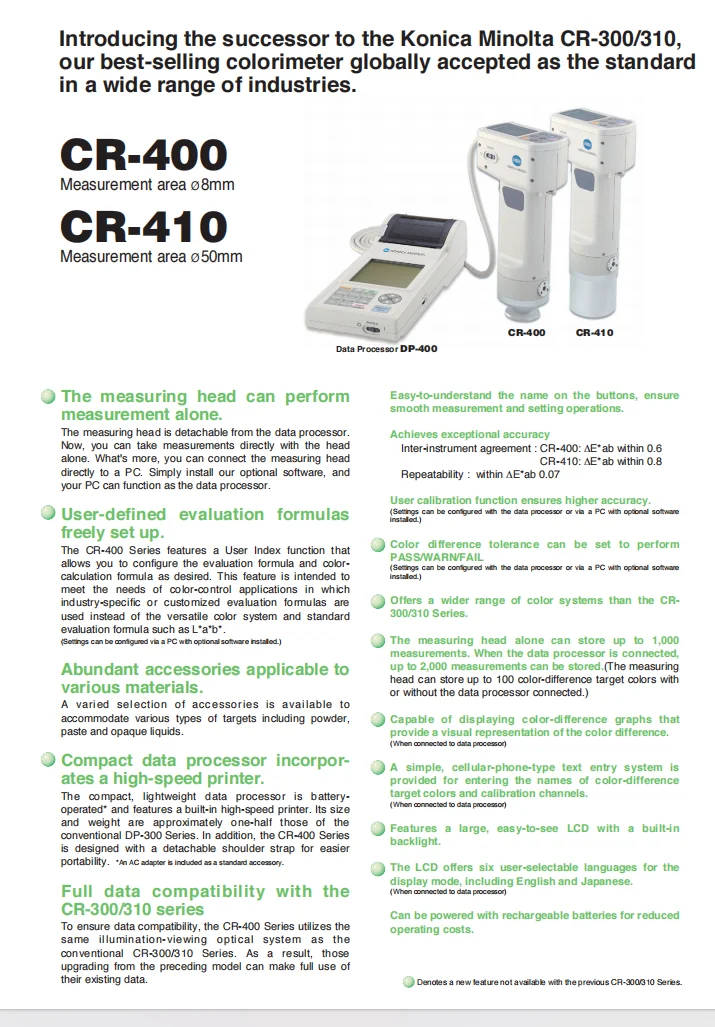 Chroma Meter Konica Minolta Cr-400/410 Colorimeter - Buy Chroma Meter ...